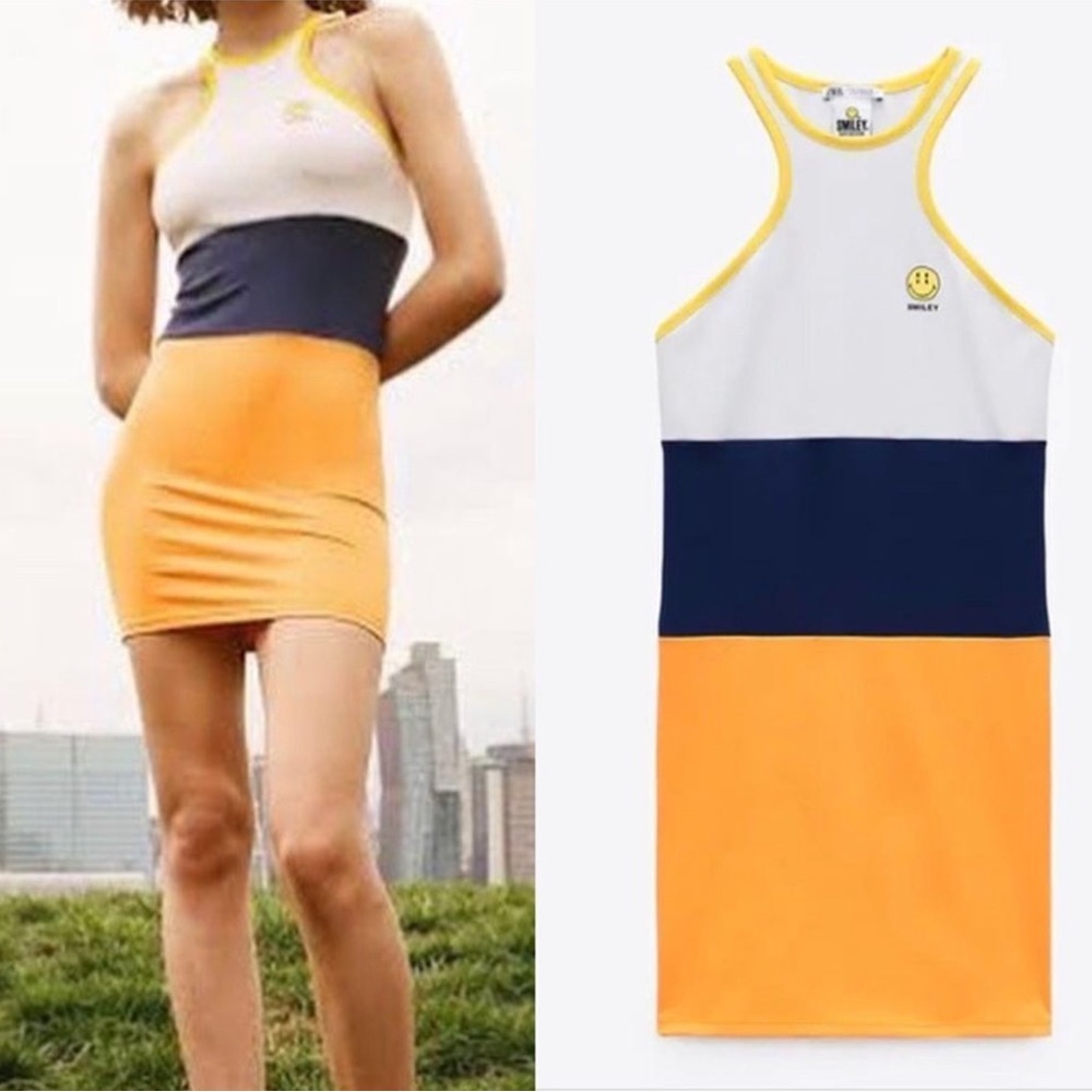 ZARA, Limited Edition Smiley Happy Collection Dress, Size Large